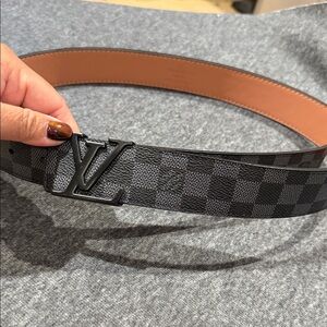 Louis Vuitton Damier Graphite Reversible Leather Belt - Black/Tan